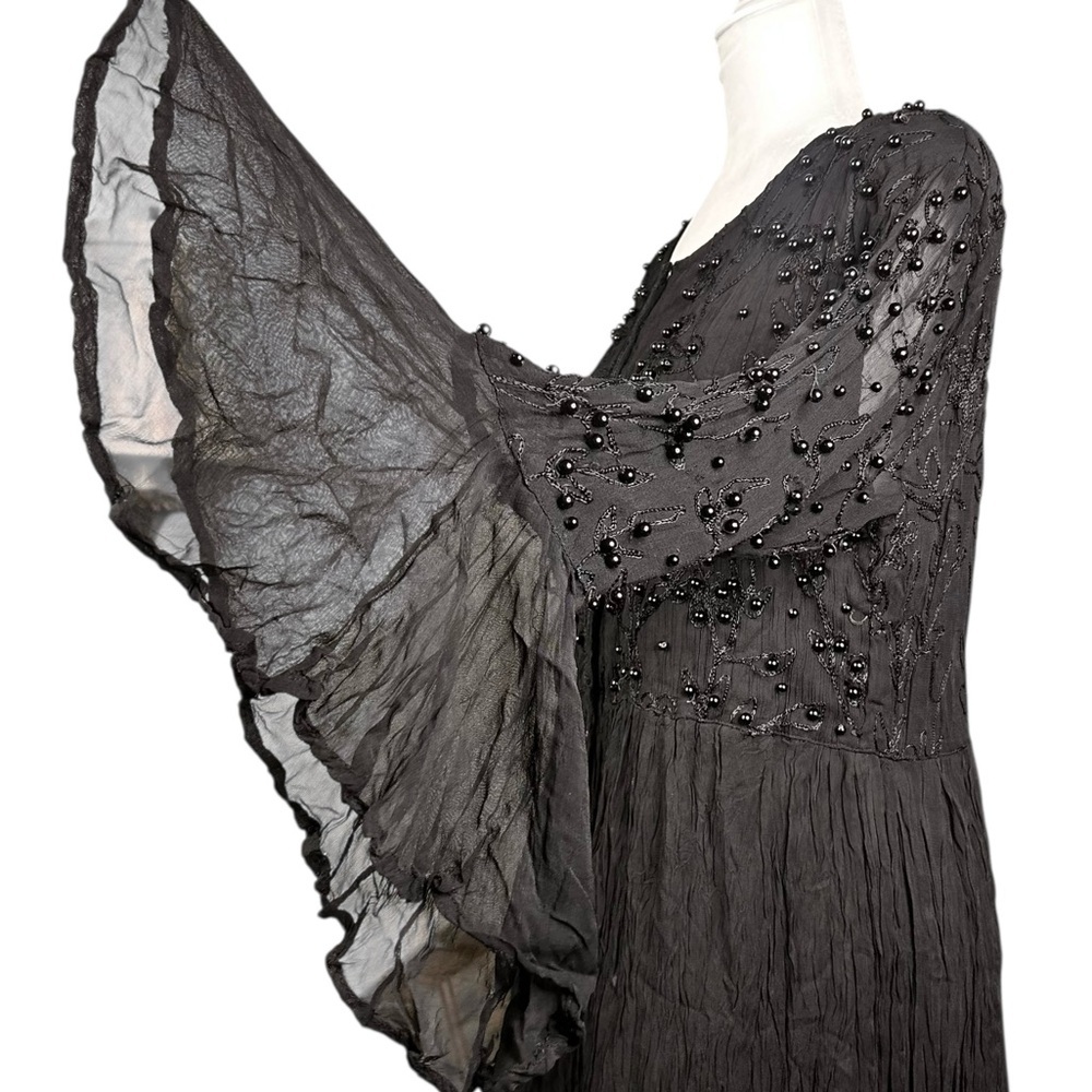 80's Jakelin Maxi Dress S FLAWS Witchy Whimsygoth Goth Fairy Grunge Thrashed - Picture 11 of 16